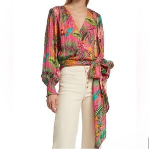 Ramy Brook Quentin Floral Printed Wrap Top 
size medium